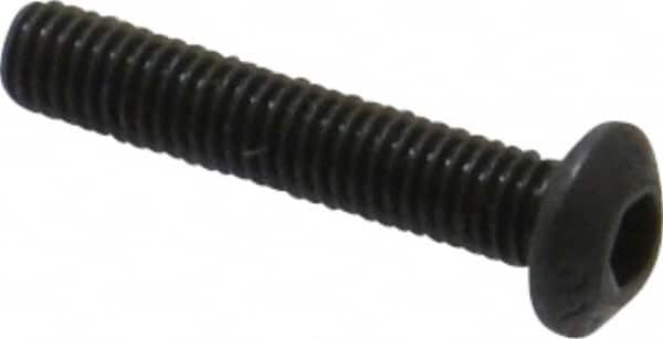 Value Collection - M3x0.50 Metric Coarse Hex Socket Drive, Button Screw - Grade 12.9 Alloy Steel, Black Oxide Finish, Fully Threaded, 16mm Length Under Head - Americas Industrial Supply