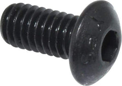 Value Collection - M4x0.70 Metric Coarse Hex Socket Drive, Button Screw - Grade 12.9 Alloy Steel, Black Oxide Finish, Fully Threaded, 8mm Length Under Head - Americas Industrial Supply