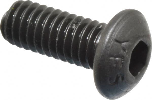 Value Collection - M4x0.70 Metric Coarse Hex Socket Drive, Button Screw - Grade 12.9 Alloy Steel, Black Oxide Finish, Fully Threaded, 10mm Length Under Head - Americas Industrial Supply