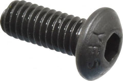Value Collection - M4x0.70 Metric Coarse Hex Socket Drive, Button Screw - Grade 12.9 Alloy Steel, Black Oxide Finish, Fully Threaded, 10mm Length Under Head - Americas Industrial Supply