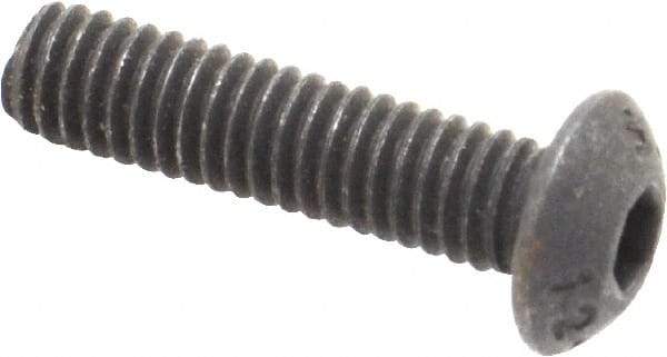 Value Collection - M4x0.70 Metric Coarse Hex Socket Drive, Button Screw - Grade 12.9 Alloy Steel, Black Oxide Finish, Fully Threaded, 16mm Length Under Head - Americas Industrial Supply