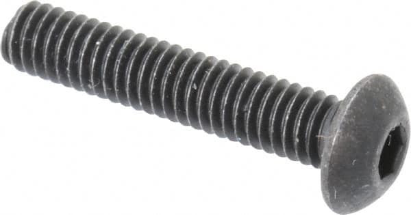 Value Collection - M4x0.70 Metric Coarse Hex Socket Drive, Button Screw - Grade 10.9 Alloy Steel, Black Oxide Finish, Fully Threaded, 20mm Length Under Head - Americas Industrial Supply