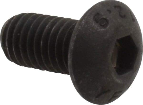 Value Collection - M5x0.80 Metric Coarse Hex Socket Drive, Button Screw - Grade 12.9 Alloy Steel, Black Oxide Finish, Fully Threaded, 10mm Length Under Head - Americas Industrial Supply
