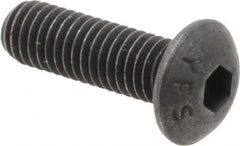 Value Collection - M5x0.80 Metric Coarse Hex Socket Drive, Button Screw - Grade 12.9 Alloy Steel, Black Oxide Finish, Fully Threaded, 16mm Length Under Head - Americas Industrial Supply
