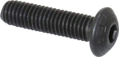 Value Collection - M5x0.80 Metric Coarse Hex Socket Drive, Button Screw - Grade 12.9 Alloy Steel, Black Oxide Finish, Fully Threaded, 20mm Length Under Head - Americas Industrial Supply