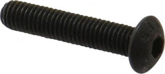 Value Collection - M5x0.80 Metric Coarse Hex Socket Drive, Button Screw - Grade 12.9 Alloy Steel, Black Oxide Finish, Fully Threaded, 25mm Length Under Head - Americas Industrial Supply