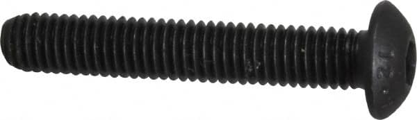 Value Collection - M5x0.80 Metric Coarse Hex Socket Drive, Button Screw - Grade 12.9 Alloy Steel, Black Oxide Finish, Fully Threaded, 30mm Length Under Head - Americas Industrial Supply