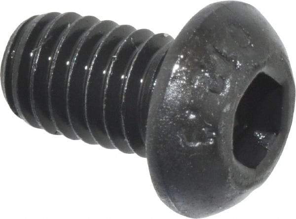 Value Collection - M6x1.00 Metric Coarse Hex Socket Drive, Button Screw - Grade 12.9 Alloy Steel, Black Oxide Finish, Fully Threaded, 10mm Length Under Head - Americas Industrial Supply
