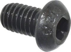 Value Collection - M6x1.00 Metric Coarse Hex Socket Drive, Button Screw - Grade 12.9 Alloy Steel, Black Oxide Finish, Fully Threaded, 10mm Length Under Head - Americas Industrial Supply
