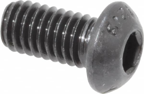 Value Collection - M6x1.00 Metric Coarse Hex Socket Drive, Button Screw - Grade 12.9 Alloy Steel, Black Oxide Finish, Fully Threaded, 12mm Length Under Head - Americas Industrial Supply