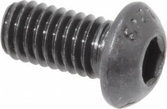 Value Collection - M6x1.00 Metric Coarse Hex Socket Drive, Button Screw - Grade 12.9 Alloy Steel, Black Oxide Finish, Fully Threaded, 12mm Length Under Head - Americas Industrial Supply