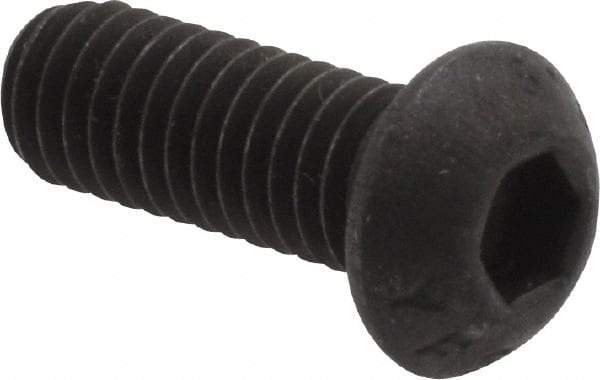 Value Collection - M6x1.00 Metric Coarse Hex Socket Drive, Button Screw - Grade 12.9 Alloy Steel, Black Oxide Finish, Fully Threaded, 16mm Length Under Head - Americas Industrial Supply