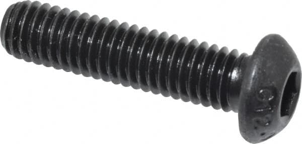 Value Collection - M6x1.00 Metric Coarse Hex Socket Drive, Button Screw - Grade 12.9 Alloy Steel, Black Oxide Finish, Fully Threaded, 25mm Length Under Head - Americas Industrial Supply