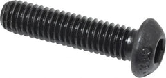 Value Collection - M6x1.00 Metric Coarse Hex Socket Drive, Button Screw - Grade 12.9 Alloy Steel, Black Oxide Finish, Fully Threaded, 25mm Length Under Head - Americas Industrial Supply