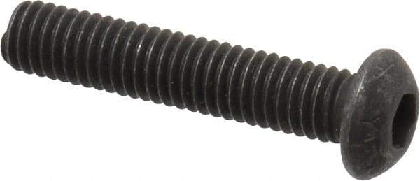 Value Collection - M6x1.00 Metric Coarse Hex Socket Drive, Button Screw - Grade 12.9 Alloy Steel, Black Oxide Finish, Fully Threaded, 30mm Length Under Head - Americas Industrial Supply