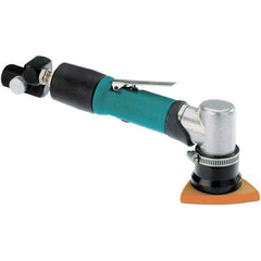 Dynabrade - 15,000 OPM, 20 CFM Air Consumption, Right Angle Air Orbital Sander - Triangular & Tear Drop Pad, 1/4 NPT Inlet - Americas Industrial Supply