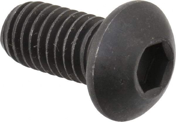Value Collection - M8x1.25 Metric Coarse Hex Socket Drive, Button Screw - Grade 12.9 Alloy Steel, Black Oxide Finish, Fully Threaded, 16mm Length Under Head - Americas Industrial Supply
