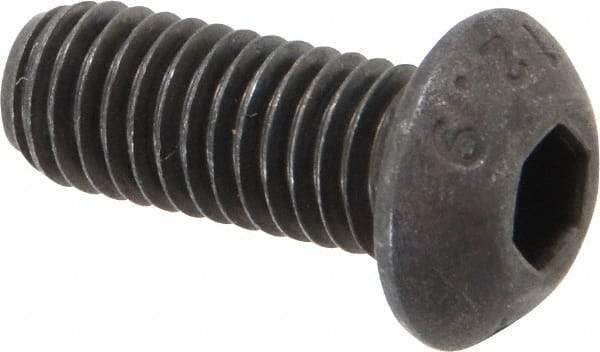 Value Collection - M8x1.25 Metric Coarse Hex Socket Drive, Button Screw - Grade 12.9 Alloy Steel, Black Oxide Finish, Fully Threaded, 20mm Length Under Head - Americas Industrial Supply