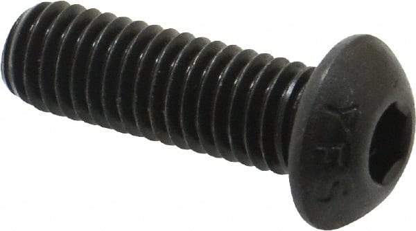 Value Collection - M8x1.25 Metric Coarse Hex Socket Drive, Button Screw - Grade 12.9 Alloy Steel, Black Oxide Finish, Fully Threaded, 25mm Length Under Head - Americas Industrial Supply