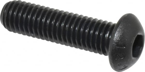 Value Collection - M8x1.25 Metric Coarse Hex Socket Drive, Button Screw - Grade 12.9 Alloy Steel, Black Oxide Finish, Fully Threaded, 30mm Length Under Head - Americas Industrial Supply