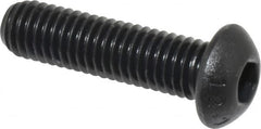 Value Collection - M8x1.25 Metric Coarse Hex Socket Drive, Button Screw - Grade 12.9 Alloy Steel, Black Oxide Finish, Fully Threaded, 30mm Length Under Head - Americas Industrial Supply