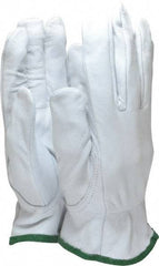 MCR Safety - Size M (8) Grain Goatskin General Protection Work Gloves - For Work & Driver, Uncoated, Slip-On Cuff, Full Fingered, White, Paired - Americas Industrial Supply