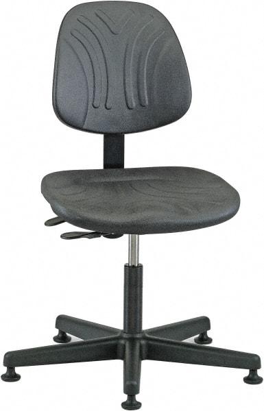 Bevco - 15 to 20" High Adjustable Chair - 23" Wide x 23" Deep, Polyurethane Seat, Black - Americas Industrial Supply