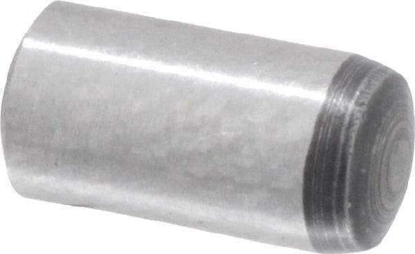 Value Collection - 3mm Diam x 6mm Pin Length Grade 8 Alloy Steel Precision Dowel Pin - Bright Finish, 1 Rounded End - Americas Industrial Supply
