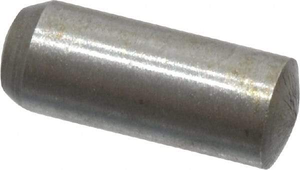 Value Collection - 3mm Diam x 8mm Pin Length Grade 8 Alloy Steel Precision Dowel Pin - Bright Finish, 1 Rounded End - Americas Industrial Supply