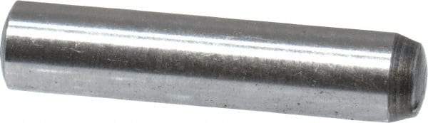 Value Collection - 3mm Diam x 14mm Pin Length Grade 8 Alloy Steel Precision Dowel Pin - Bright Finish, 1 Rounded End - Americas Industrial Supply