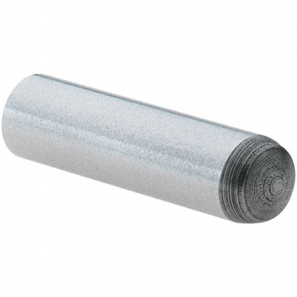 Value Collection - 4mm Diam x 16mm Pin Length Grade 8 Alloy Steel Precision Dowel Pin - Bright Finish, 1 Rounded End - Americas Industrial Supply
