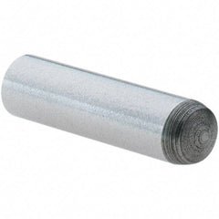 Value Collection - 4mm Diam x 16mm Pin Length Grade 8 Alloy Steel Precision Dowel Pin - Bright Finish, 1 Rounded End - Americas Industrial Supply