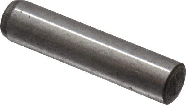 Value Collection - 4mm Diam x 18mm Pin Length Grade 8 Alloy Steel Precision Dowel Pin - Bright Finish, 1 Rounded End - Americas Industrial Supply
