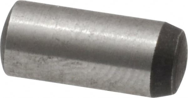 Value Collection - 5mm Diam x 12mm Pin Length Grade 8 Alloy Steel Precision Dowel Pin - Bright Finish, 1 Rounded End - Americas Industrial Supply