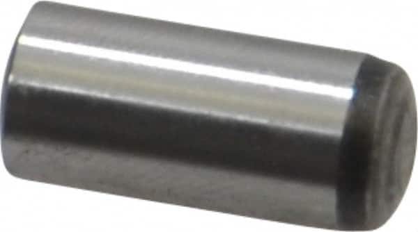 Value Collection - 8mm Diam x 18mm Pin Length Grade 8 Alloy Steel Precision Dowel Pin - Bright Finish, 1 Rounded End - Americas Industrial Supply