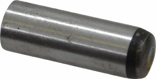 Value Collection - 8mm Diam x 24mm Pin Length Grade 8 Alloy Steel Precision Dowel Pin - Bright Finish, 1 Rounded End - Americas Industrial Supply