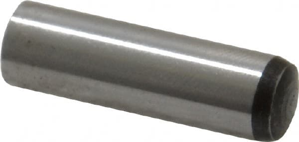 Value Collection - 8mm Diam x 28mm Pin Length Grade 8 Alloy Steel Precision Dowel Pin - Bright Finish, 1 Rounded End - Americas Industrial Supply