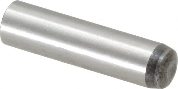 Value Collection - 8mm Diam x 32mm Pin Length Grade 8 Alloy Steel Precision Dowel Pin - Bright Finish, 1 Rounded End - Americas Industrial Supply