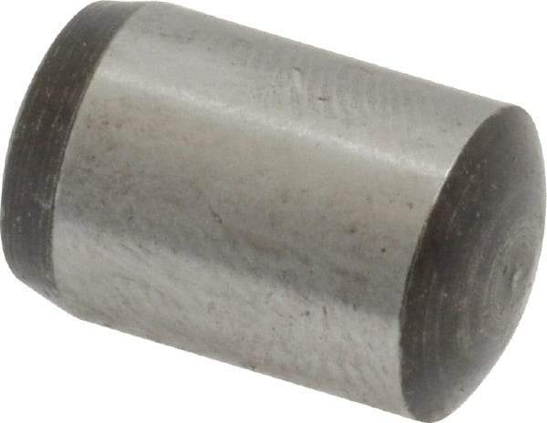 Value Collection - 10mm Diam x 16mm Pin Length Grade 8 Alloy Steel Precision Dowel Pin - Bright Finish, 1 Rounded End - Americas Industrial Supply