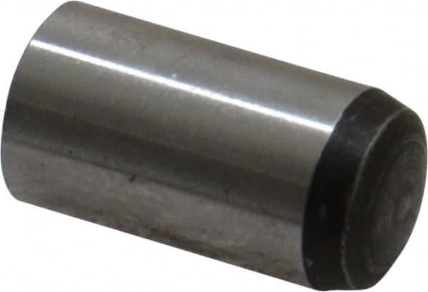 Value Collection - 10mm Diam x 20mm Pin Length Grade 8 Alloy Steel Precision Dowel Pin - Bright Finish, 1 Rounded End - Americas Industrial Supply