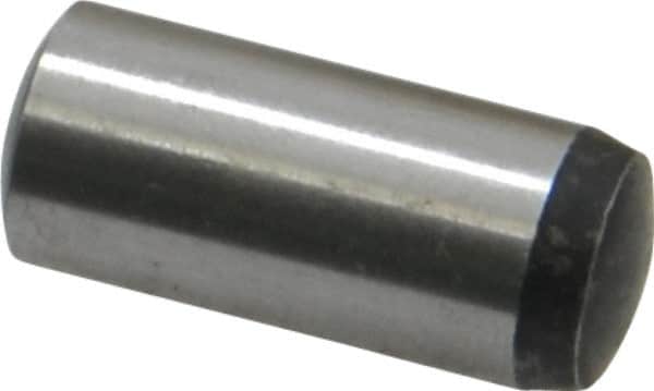 Value Collection - 10mm Diam x 24mm Pin Length Grade 8 Alloy Steel Precision Dowel Pin - Bright Finish, 1 Rounded End - Americas Industrial Supply