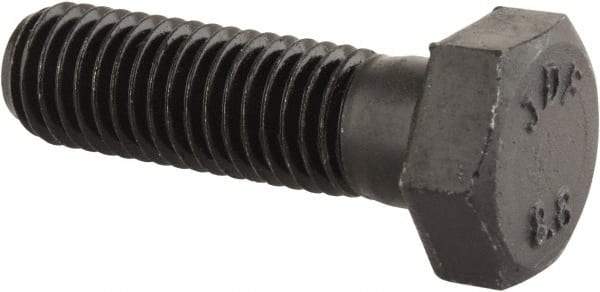 Value Collection - M12x1.75mm Metric Coarse, 40mm Length Under Head Hex Head Cap Screw - Partially Threaded, Grade 8.8 Steel, Uncoated, 19mm Hex - Americas Industrial Supply