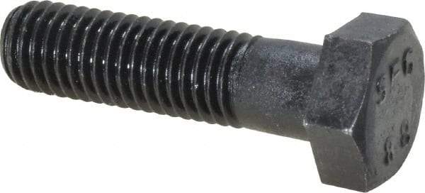 Value Collection - M12x1.75mm Metric Coarse, 45mm Length Under Head Hex Head Cap Screw - Partially Threaded, Grade 8.8 Steel, Uncoated, 19mm Hex - Americas Industrial Supply