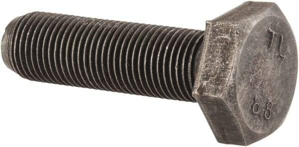 Value Collection - M10x1.00mm Metric Fine, 35mm Length Under Head Hex Head Cap Screw - Fully Threaded, Grade 8.8 Steel, Uncoated, 17mm Hex - Americas Industrial Supply