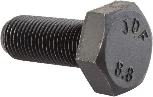 Value Collection - M10x1.00mm Metric Fine, 25mm Length Under Head Hex Head Cap Screw - Fully Threaded, Grade 8.8 Steel, Uncoated, 17mm Hex - Americas Industrial Supply