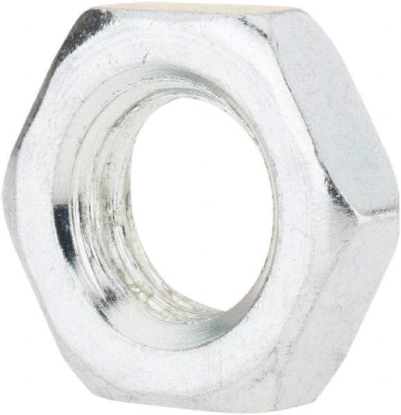 Value Collection - M12x1.75 Steel Right Hand Hex Jam Nut - 19mm Across Flats, 6mm High, Zinc-Plated Finish - Americas Industrial Supply