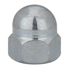 Value Collection - M12x1.75 19mm Width Across Flats, Zinc Plated, Steel Acorn Nut - 22mm Overall Height, Grade 2, DIN 1587 - Americas Industrial Supply