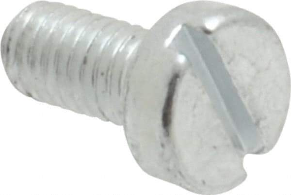 Value Collection - M3x0.50, 6mm Length Under Head Slotted Drive Machine Screw - Cheese Head, Grade 4.8 Steel, Zinc-Plated Finish, Without Washer - Americas Industrial Supply