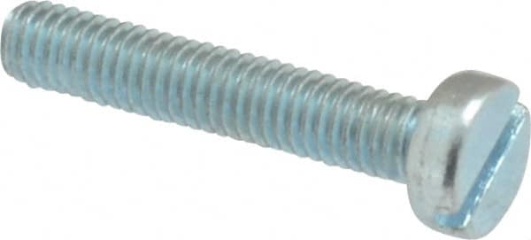 Value Collection - M3x0.50, 16mm Length Under Head Slotted Drive Machine Screw - Cheese Head, Grade 4.8 Steel, Zinc-Plated Finish, Without Washer - Americas Industrial Supply