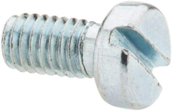 Value Collection - M4x0.70, 8mm Length Under Head Slotted Drive Machine Screw - Cheese Head, Grade 4.8 Steel, Zinc-Plated Finish, Without Washer - Americas Industrial Supply